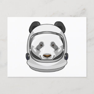 Panda als astronaut met helm briefkaart