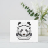 Panda als astronaut met helm briefkaart (Staand voorkant)