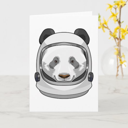 Panda als astronaut met helm kaart (Gele Bloem)