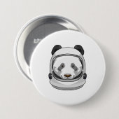 Panda als astronaut met Helmet Ronde Button 7,6 Cm (Voorkant /achterkant)