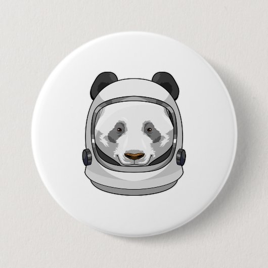 Panda als astronaut met Helmet Ronde Button 7,6 Cm (Voorkant)