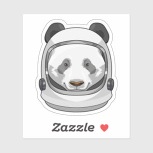 Panda als astronaut met Helmet Sticker