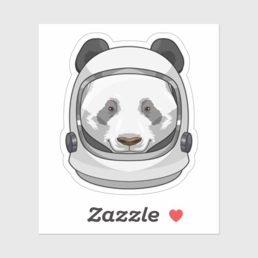 Panda als astronaut met Helmet Sticker (Vel)