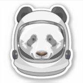Panda als astronaut met Helmet Sticker (Voorkant)