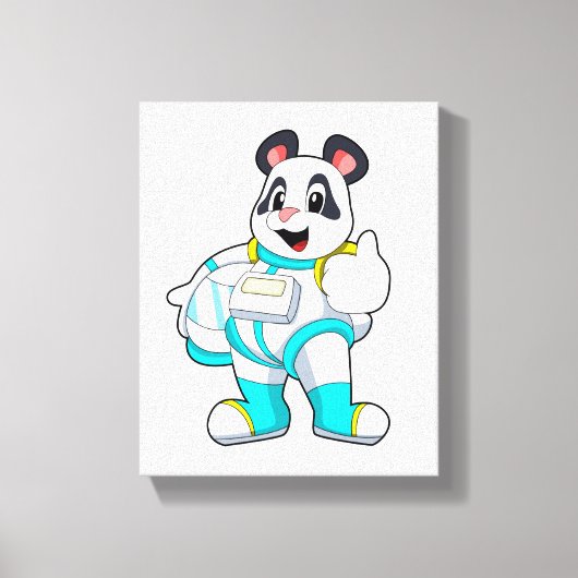 Panda als astronaut met kostuum canvas afdruk (Voorkant)