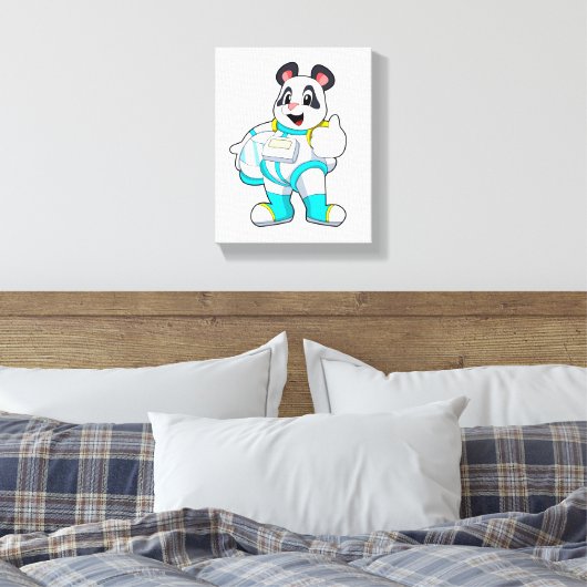 Panda als astronaut met kostuum canvas afdruk (Insitu (Slaapkamer))