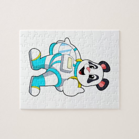 Panda als astronaut met kostuum legpuzzel (Horizontaal)