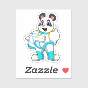Panda als astronaut met kostuum sticker
