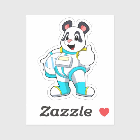 Panda als astronaut met kostuum sticker (Vel)