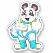 Panda als astronaut met kostuum sticker (Voorkant)