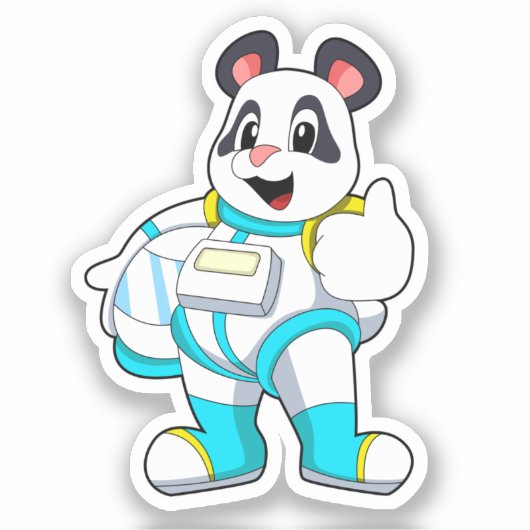 Panda als astronaut met kostuum sticker (Voorkant)