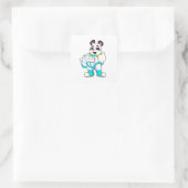 Panda als astronaut met kostuum vierkante sticker (Tas)