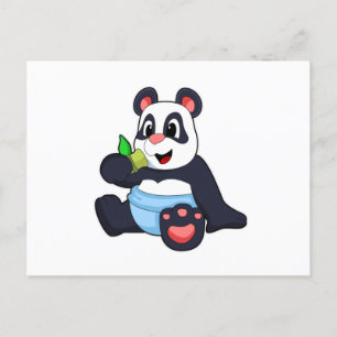 Panda als Baby met Bambus Briefkaart