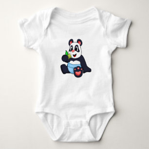 Panda als Baby met Bambus Romper