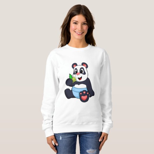 Panda als Baby met Bambus Trui (Voorkant volledig)