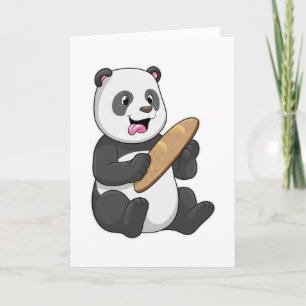 Panda als bakker met brood kaart