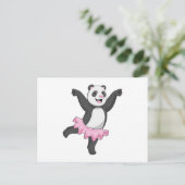 Panda als ballerina bij ballet briefkaart (Staand voorkant)