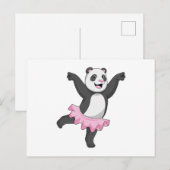 Panda als ballerina bij ballet briefkaart (Voorkant / Achterkant)
