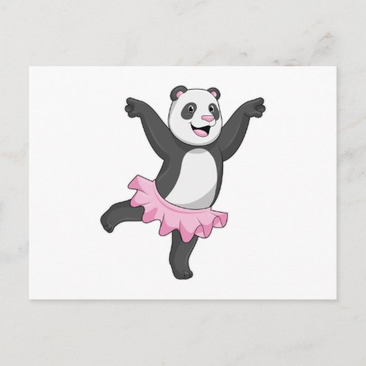 Panda als ballerina bij ballet briefkaart (Voorkant)