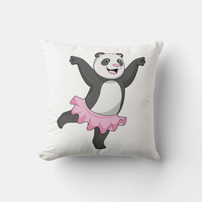 Panda als Ballerina in Ballet Kussen (Voorkant)