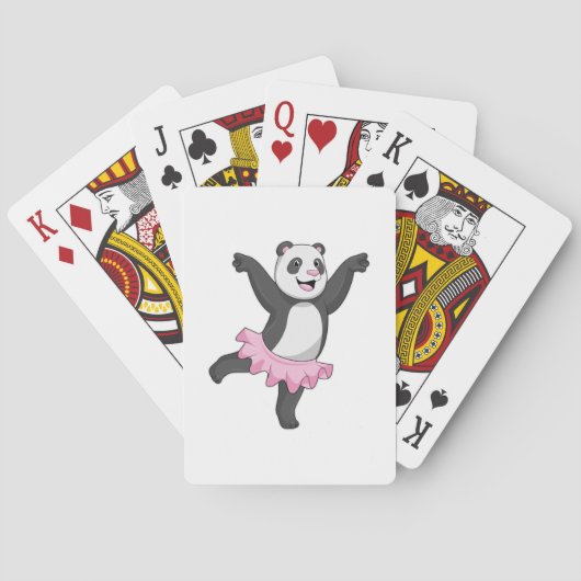 Panda als Ballerina in Ballet Pokerkaarten (Achterkant)