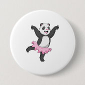 Panda als Ballerina in Ballet Ronde Button 7,6 Cm (Voorkant)