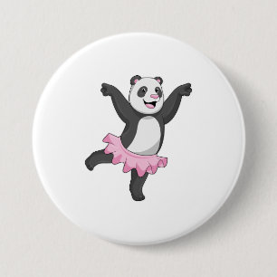 Panda als Ballerina in Ballet Ronde Button 7,6 Cm