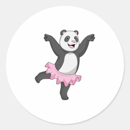 Panda als Ballerina in Ballet Ronde Sticker (Voorkant)