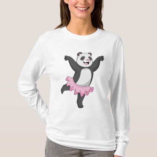 Panda als Ballerina in Ballet T-shirt (Voorkant)