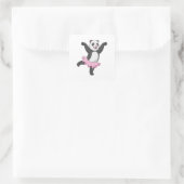 Panda als Ballerina in Ballet Vierkante Sticker (Tas)