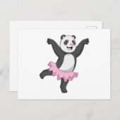 Panda als ballerina in het ballet briefkaart (Voorkant / Achterkant)