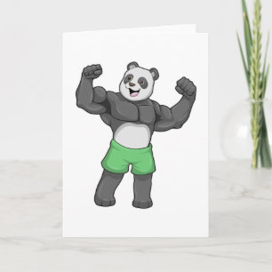 Panda als bodybuilder bij bodybuilding kaart