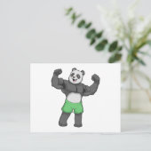 Panda als Bodybuilder in Bodybuilding Briefkaart (Staand voorkant)