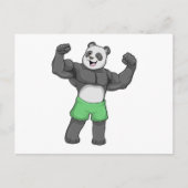 Panda als Bodybuilder in Bodybuilding Briefkaart (Voorkant)