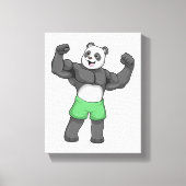 Panda als Bodybuilder in Bodybuilding Canvas Afdruk (Voorkant)