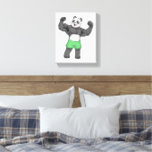 Panda als Bodybuilder in Bodybuilding Canvas Afdruk (Insitu (Slaapkamer))