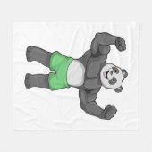 Panda als Bodybuilder in Bodybuilding Fleece Deken (Voorkant (Horizontaal))