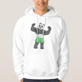 Panda als Bodybuilder in Bodybuilding Hoodie (Voorkant)