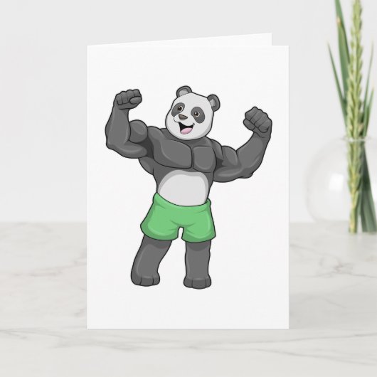 Panda als Bodybuilder in Bodybuilding Kaart (Voorkant)