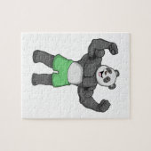 Panda als Bodybuilder in Bodybuilding Legpuzzel (Horizontaal)