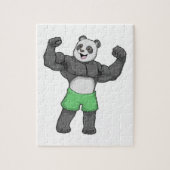 Panda als Bodybuilder in Bodybuilding Legpuzzel (Verticaal)