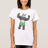 Panda als Bodybuilder in Bodybuilding T-shirt (Voorkant)