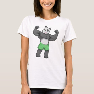 Panda als Bodybuilder in Bodybuilding T-shirt