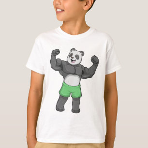 Panda als Bodybuilder in Bodybuilding T-shirt