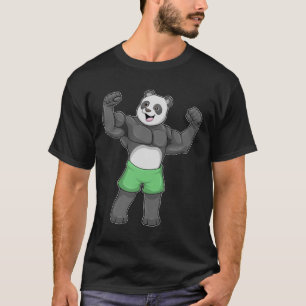 Panda als Bodybuilder in Bodybuilding T-shirt