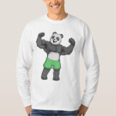 Panda als Bodybuilder in Bodybuilding T-shirt (Voorkant)
