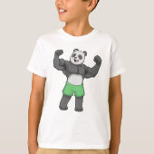Panda als Bodybuilder in Bodybuilding T-shirt (Voorkant)