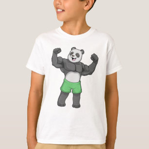 Panda als Bodybuilder in Bodybuilding T-shirt