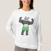 Panda als Bodybuilder in Bodybuilding T-shirt (Voorkant)
