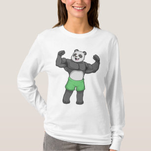 Panda als Bodybuilder in Bodybuilding T-shirt